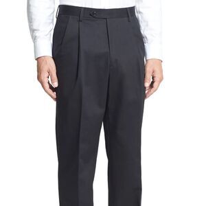 NWT NORDSTROM 'classic' smartcare relaxed fit double pleated cotton pants- 32x36